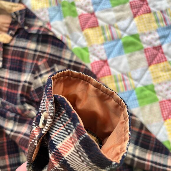 Vintage 80s Mens Brown Plaid Flannel Hunting Shirt // Size Large‎ - Picture 4 of 6